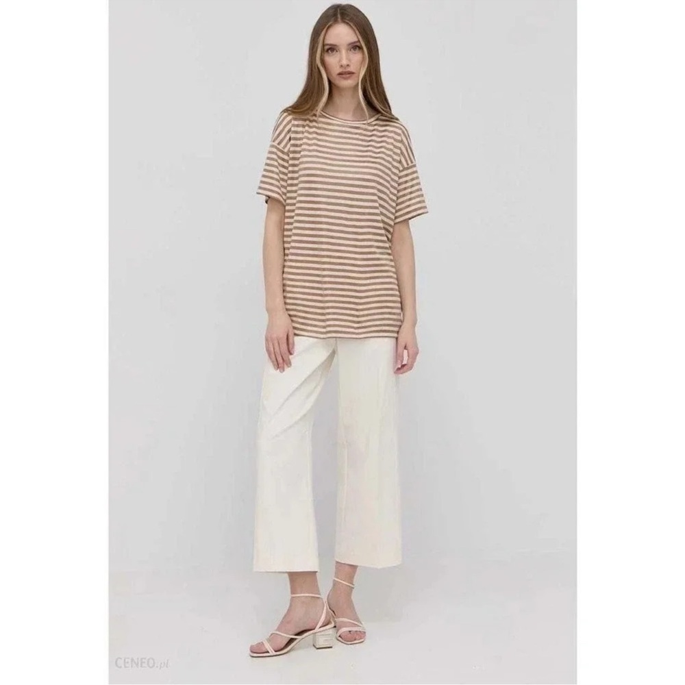 Max Mara Oversized Zebio Linen Blend Shirt in Ochre Size Medium